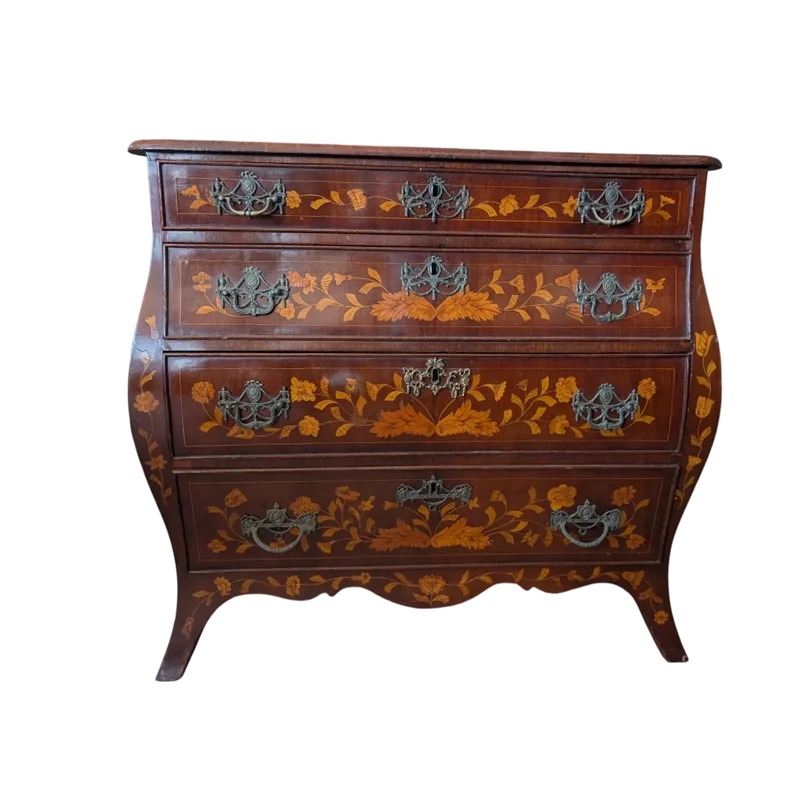 Small Dutch-style domed dresser with floral inlays