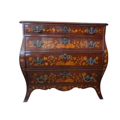 Small Dutch-style domed dresser with floral inlays