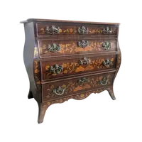 Petite commode cintrée de style hollandais avec incrustations florales