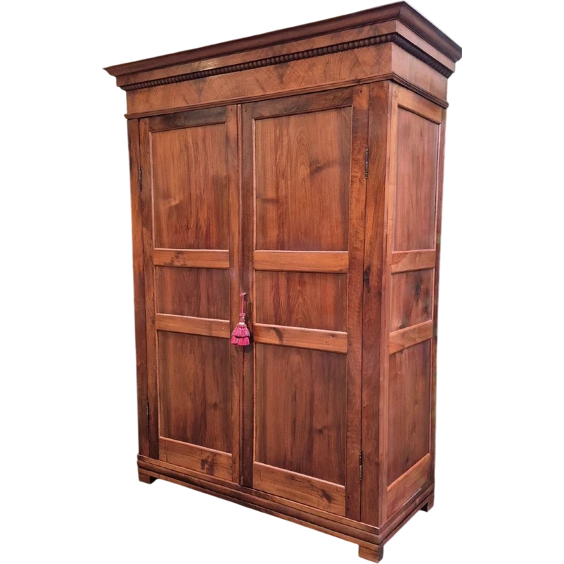 Antique Ligurian walnut paneled cabinet