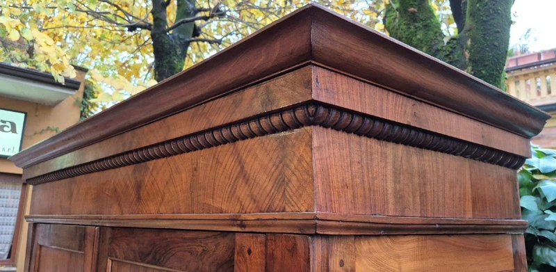 Antique Ligurian walnut paneled cabinet