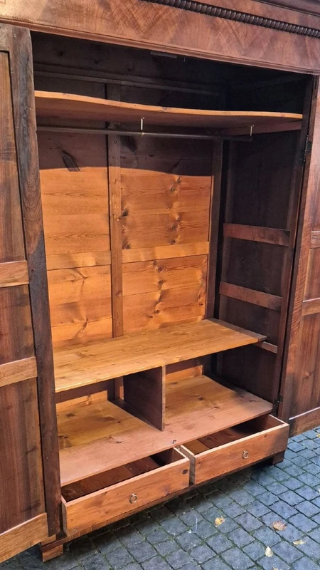 Antique Ligurian walnut paneled cabinet