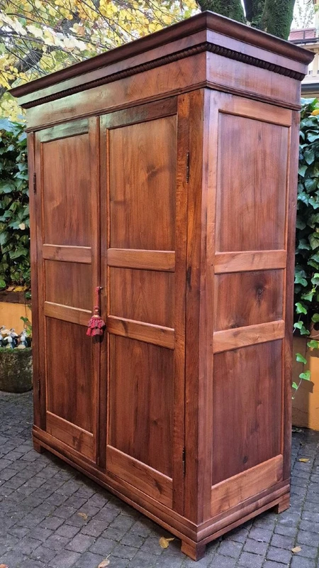 Antique Ligurian walnut paneled cabinet