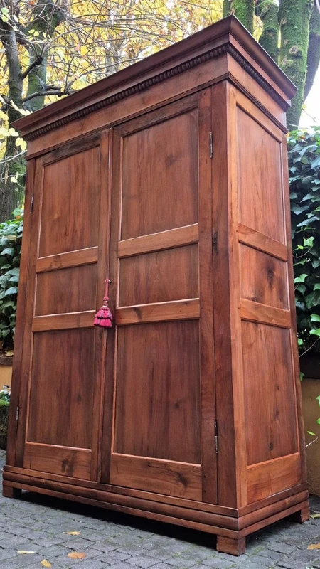 Antique Ligurian walnut paneled cabinet