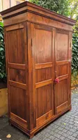 Antique Ligurian walnut paneled cabinet