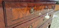 Antique Louis XVI-style chest of drawers from Emilia, with veneered and filleted panels