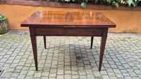 Antique 19th-century pull-out extendable table with spindle legs
