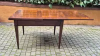 Antique 19th-century pull-out extendable table with spindle legs