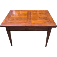 Antique 19th-century pull-out extendable table with spindle legs