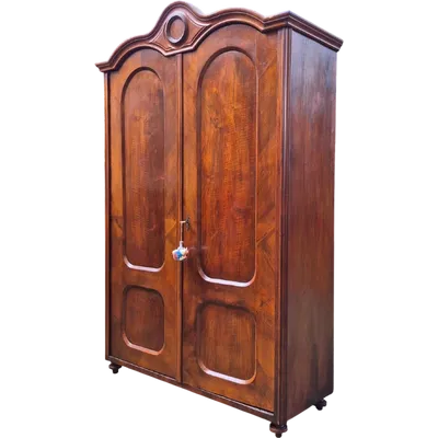 Armoire ancienne en noyer et ronce de noyer, datant du XIXe siècle