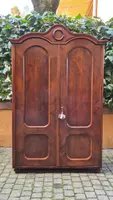Antique walnut and burl wood paneled wardrobe from the 19th century