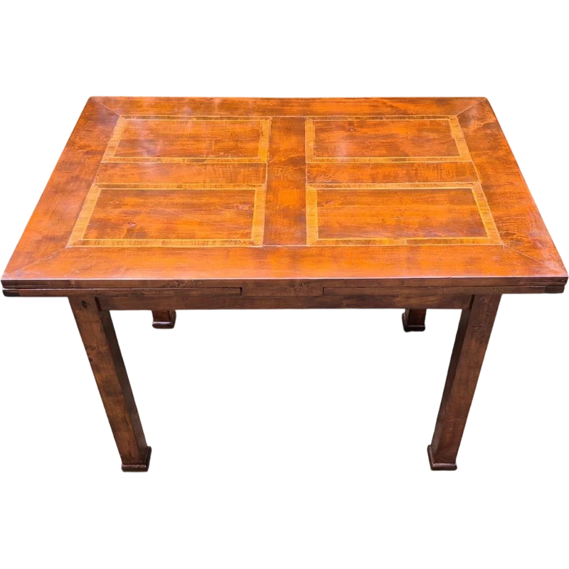 Antique extendable Empire-style table with a filleted tabletop