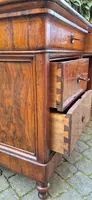 Antique Louis Philippe desk with a walnut and burl veneer and a groove