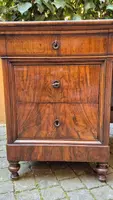Antique Louis Philippe desk with a walnut and burl veneer and a groove