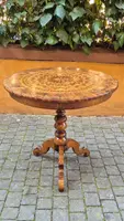 Antique round coffee table by Rolo with inlaid design
