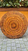 Antique round coffee table by Rolo with inlaid design