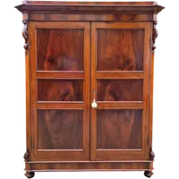 Antique Emilian walnut cabinet with carved garlands