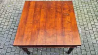 Antique square extendable table with an Emilian-style pull-out mechanism, made of cherry wood