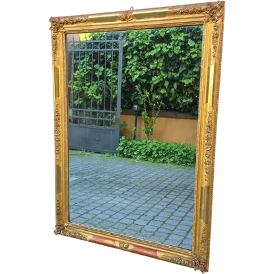 Specchiera antica rettangolare legno dorato Luigi Filippo
