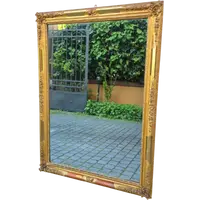 Antique Rectangular Gilded Wooden Mirror, Louis Philippe Style
