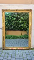 Antique Rectangular Gilded Wooden Mirror, Louis Philippe Style