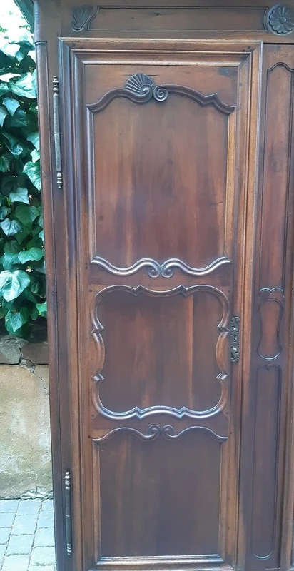 Antique French walnut wardrobe from the 18th century