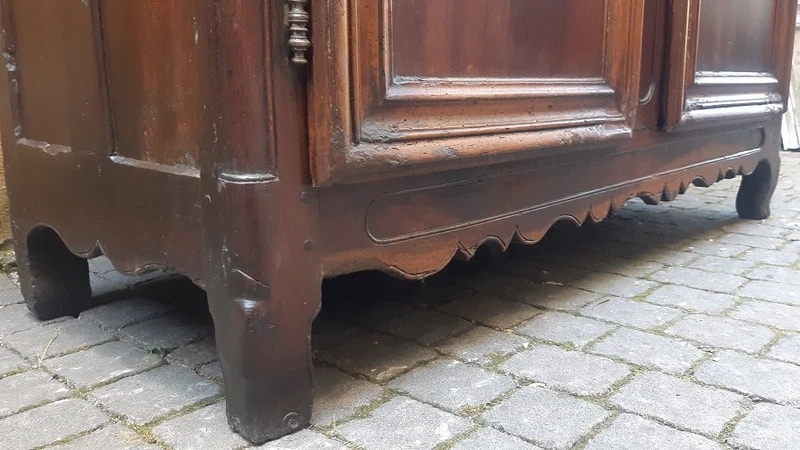Antique French walnut wardrobe from the 18th century