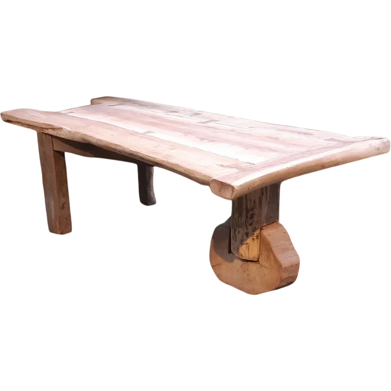 Antique dining table made of walnut, cherry, and oak, from Tuscany
