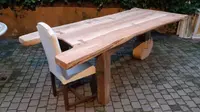 Antique dining table made of walnut, cherry, and oak, from Tuscany