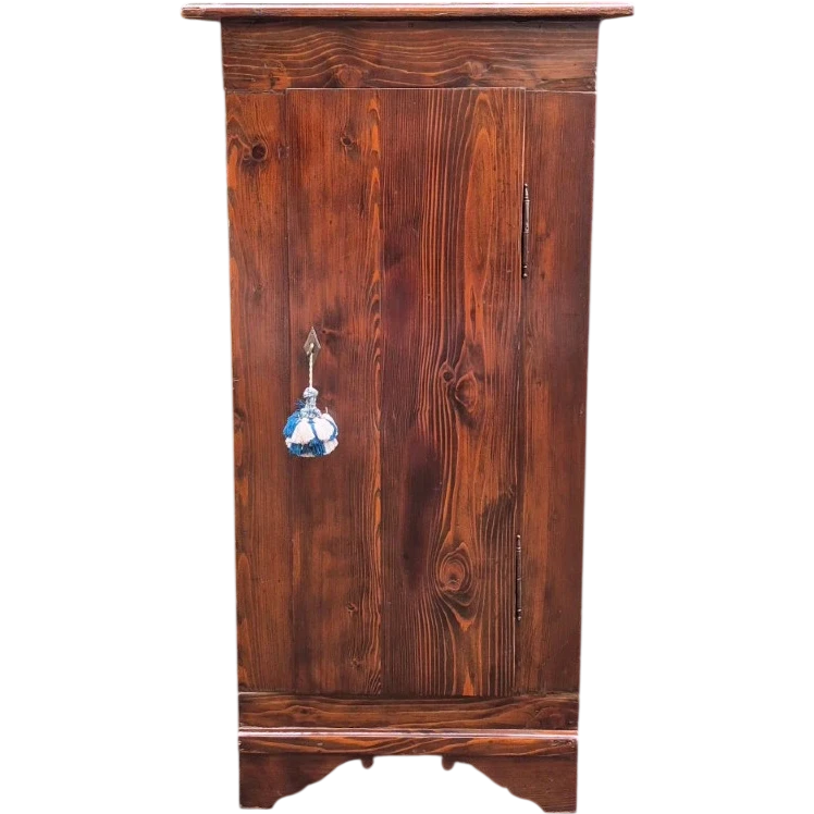 Small antique cantonal pine corner cabinet