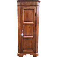 Antique Lombard cantonal corner cabinet in walnut