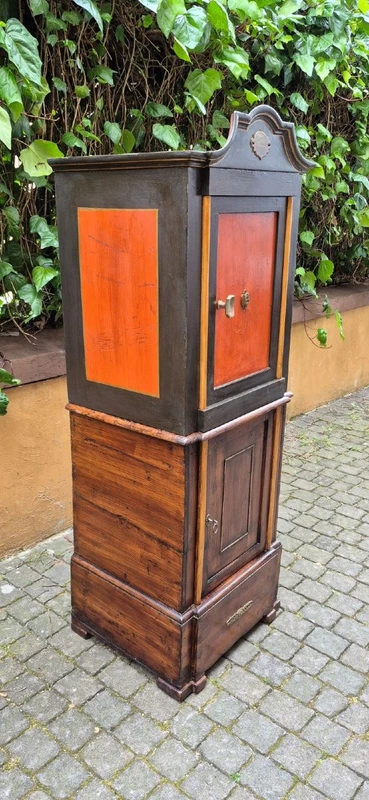 Antique 19th-century Bolognese safe with a double-key mechanism