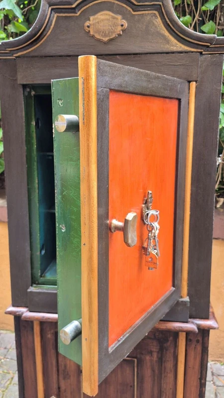 Antique 19th-century Bolognese safe with a double-key mechanism