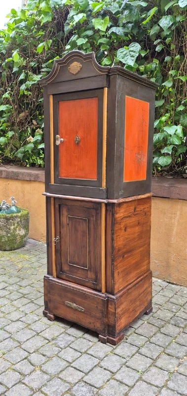 Antique 19th-century Bolognese safe with a double-key mechanism