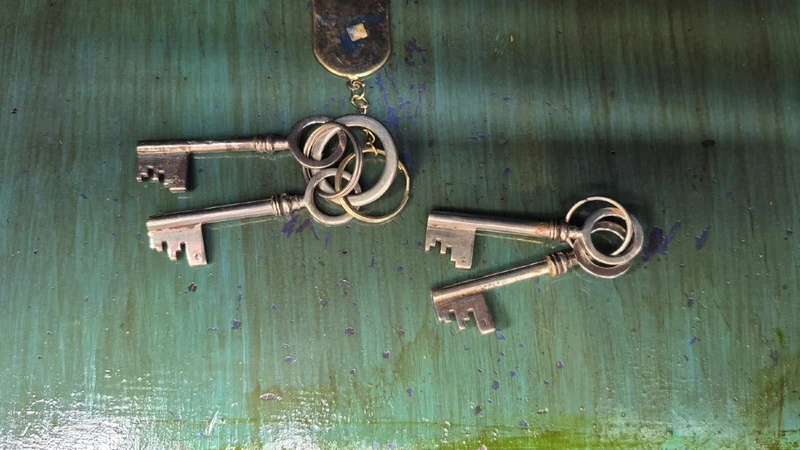 Antique 19th-century Bolognese safe with a double-key mechanism