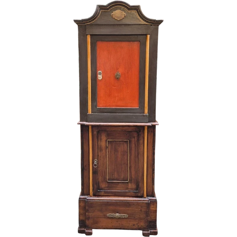 Antique 19th-century Bolognese safe with a double-key mechanism