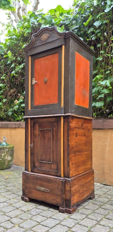 Antique 19th-century Bolognese safe with a double-key mechanism