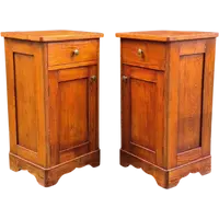 Pair of antique 19th-century oak nightstands