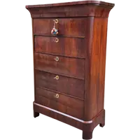 Antique 19th-century chest of drawers with a groove and a drop-down panel