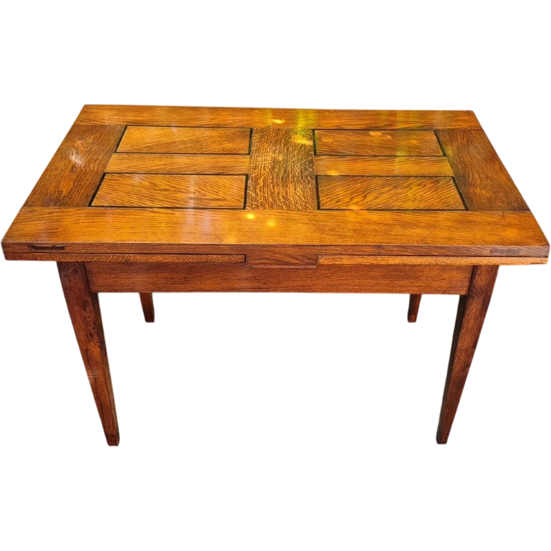 Antique 19th-century extendable table with spindle legs