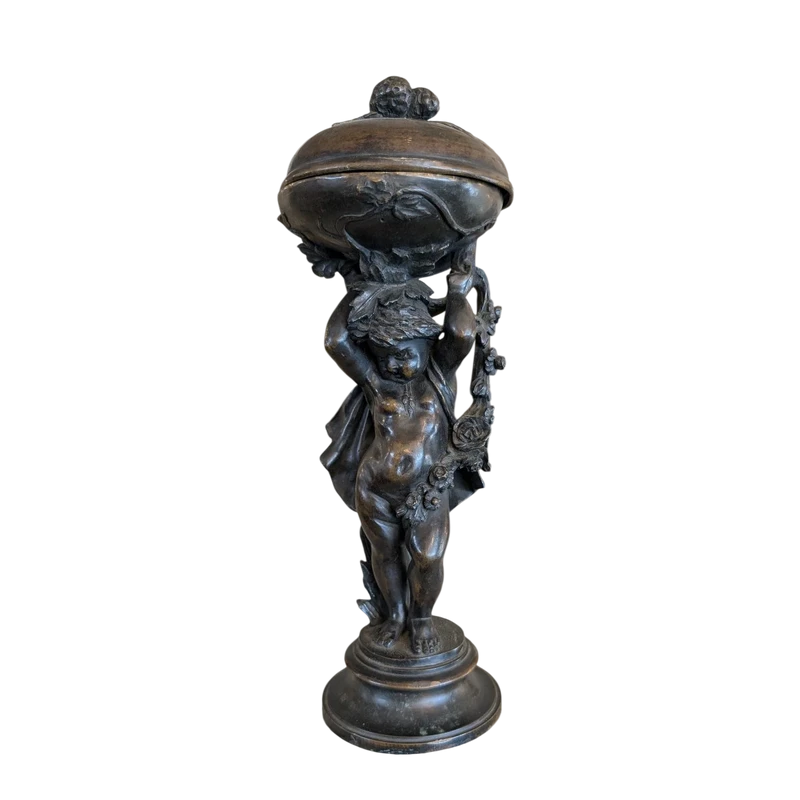 Scultura in bronzo con contenitore – Fine XIX secolo