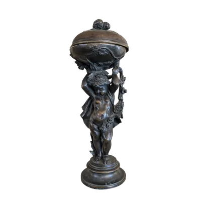 Scultura in bronzo con contenitore – Fine XIX secolo