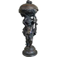 Bronze sculpture with container - Late 19th century