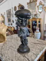 Scultura in bronzo con contenitore – Fine XIX secolo