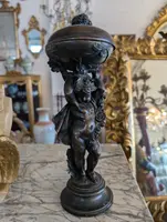 Scultura in bronzo con contenitore – Fine XIX secolo