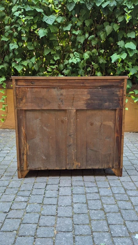 Narrow antique sideboard with walnut veneer