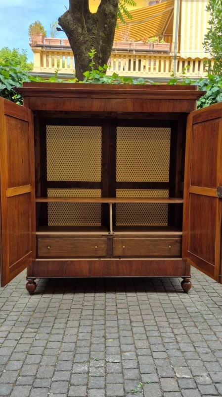 Antique Emilian Charles X sideboard in walnut