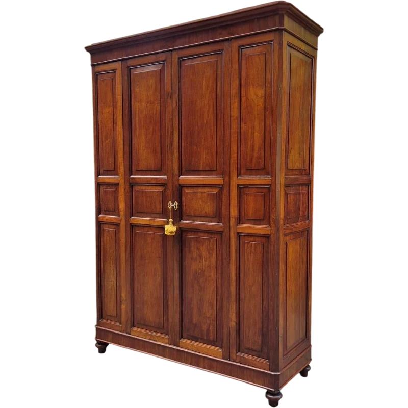Antique cherry wood paneled pantry cabinet