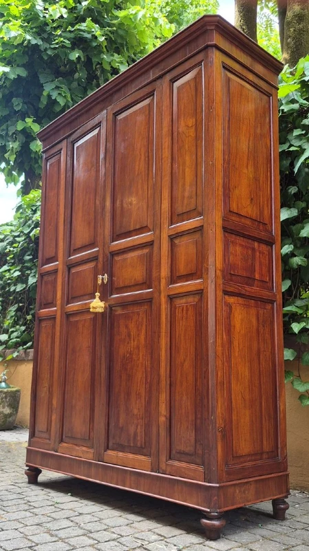Antique cherry wood paneled pantry cabinet
