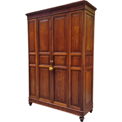 Antique cherry wood paneled pantry cabinet